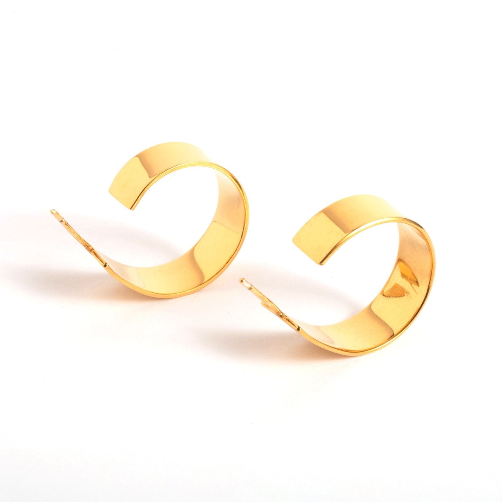 Uniform-Jewellery-Dee-Oversized-Statement-Gold Hoops-Chunky-Sleek-Hoop-Earrings-Vermeil