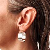 Uniform-Jewellery-Dee-Sterling-Silver-Sleek-Oversized-Chunky-Minimal-Hoops-Hoop-Earrings