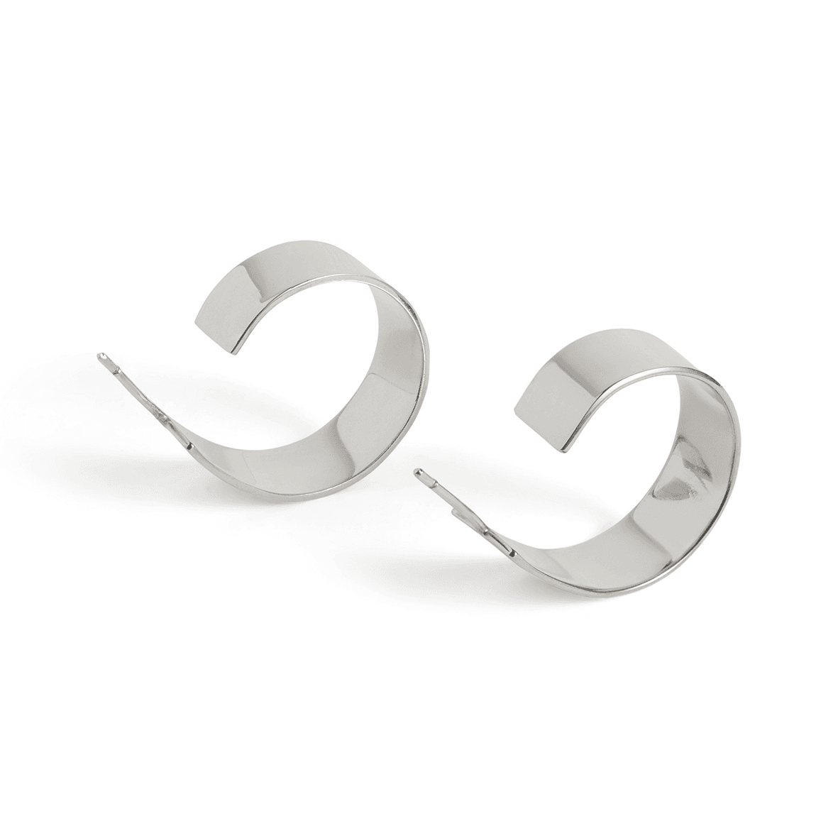 Uniform-Jewellery-Dee-Sterling-Silver-Sleek-Oversized-Chunky-Minimal-Hoops-Hoop-Earrings