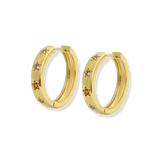 Junk-Jewels-Disco-Multi-Rainbow-Gemstone-Stone-Star-Hoop-Hoops-Earrings-Gold-Silver