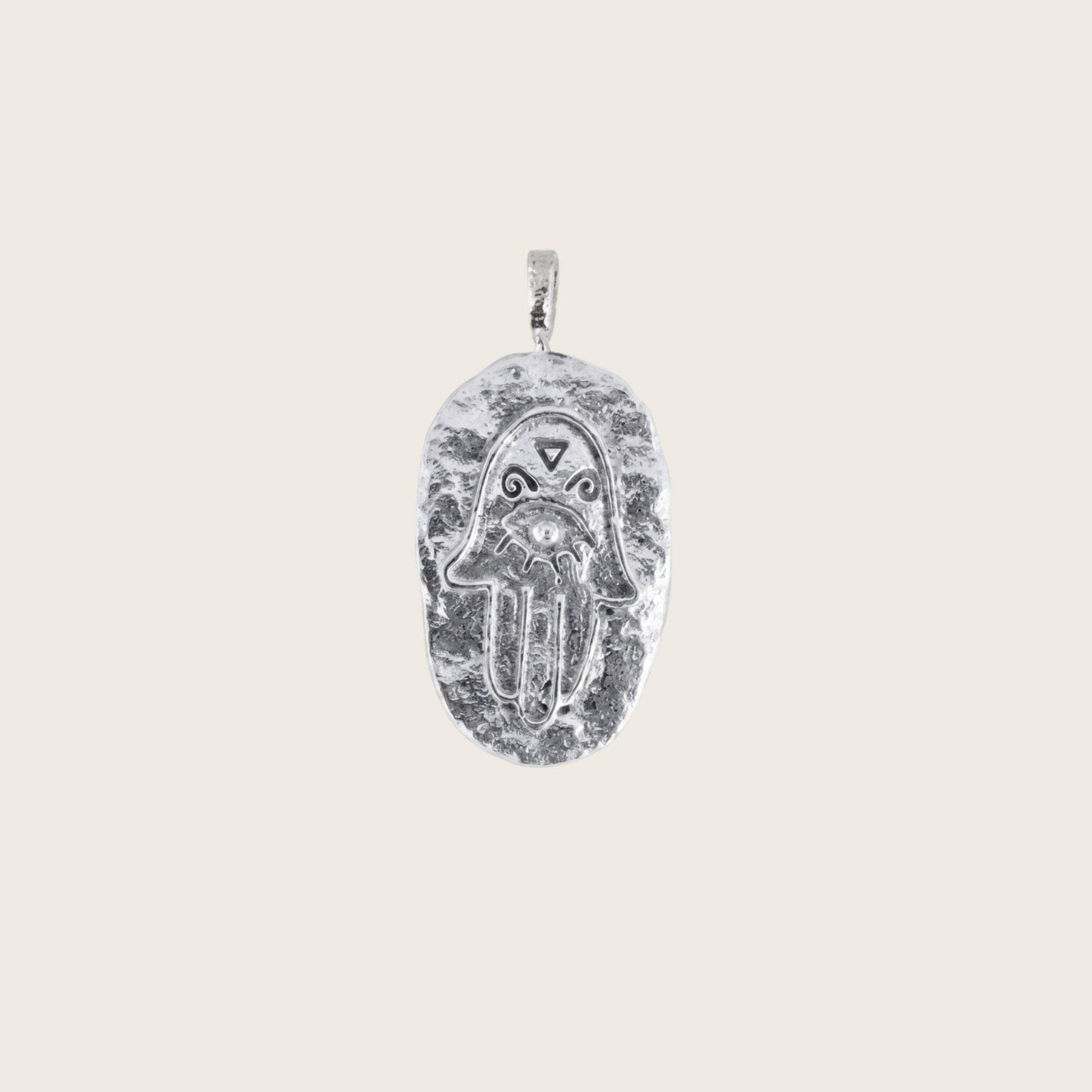 Eternal Vision in Your Palm Silver-keeper-of-the-charm-interchangeable-mix-match-necklace-pendant-hand-ancient-relic-kensho-heirlooms-cool-motif-winter-sun-jewellery-golden-sterling-silverCharmCharms-Kensho Heirlooms-GOLDEN-ShopGolden.co-Demifine-Jewellery-Destination-Contemporary-Curated-UK-Brands