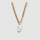 Fireball Baroque Pearl Pendant Necklace Gold - Golden
