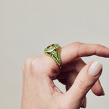 Apres-Youth-Firework-statement-ring-green-peridot-emerald-enamel-gold-vermeil