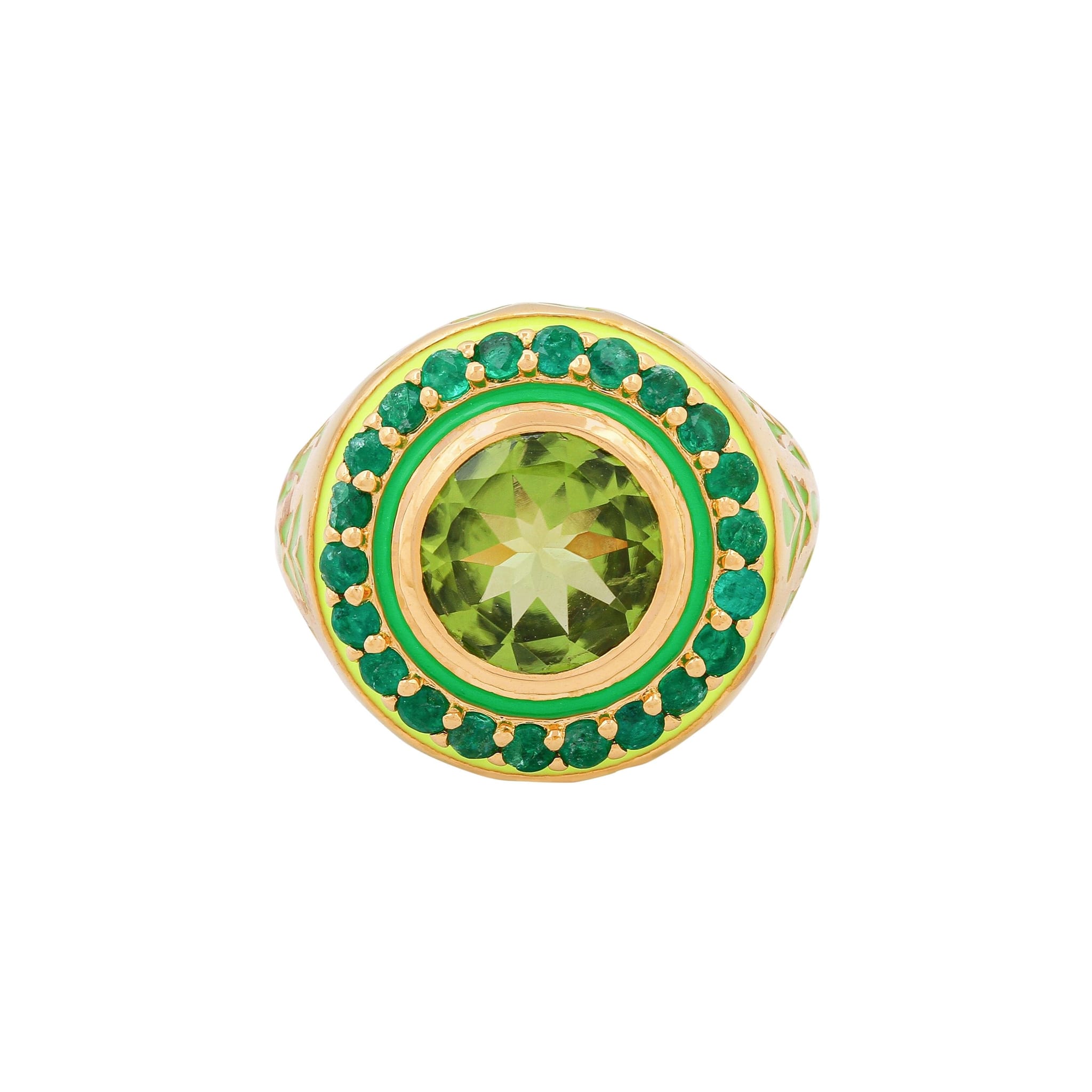Apres-Youth-Firework-statement-ring-green-peridot-emerald-enamel-gold-vermeil