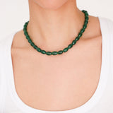 Forest Agate Bead Necklace - Golden