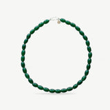 Forest Agate Bead Necklace - Golden