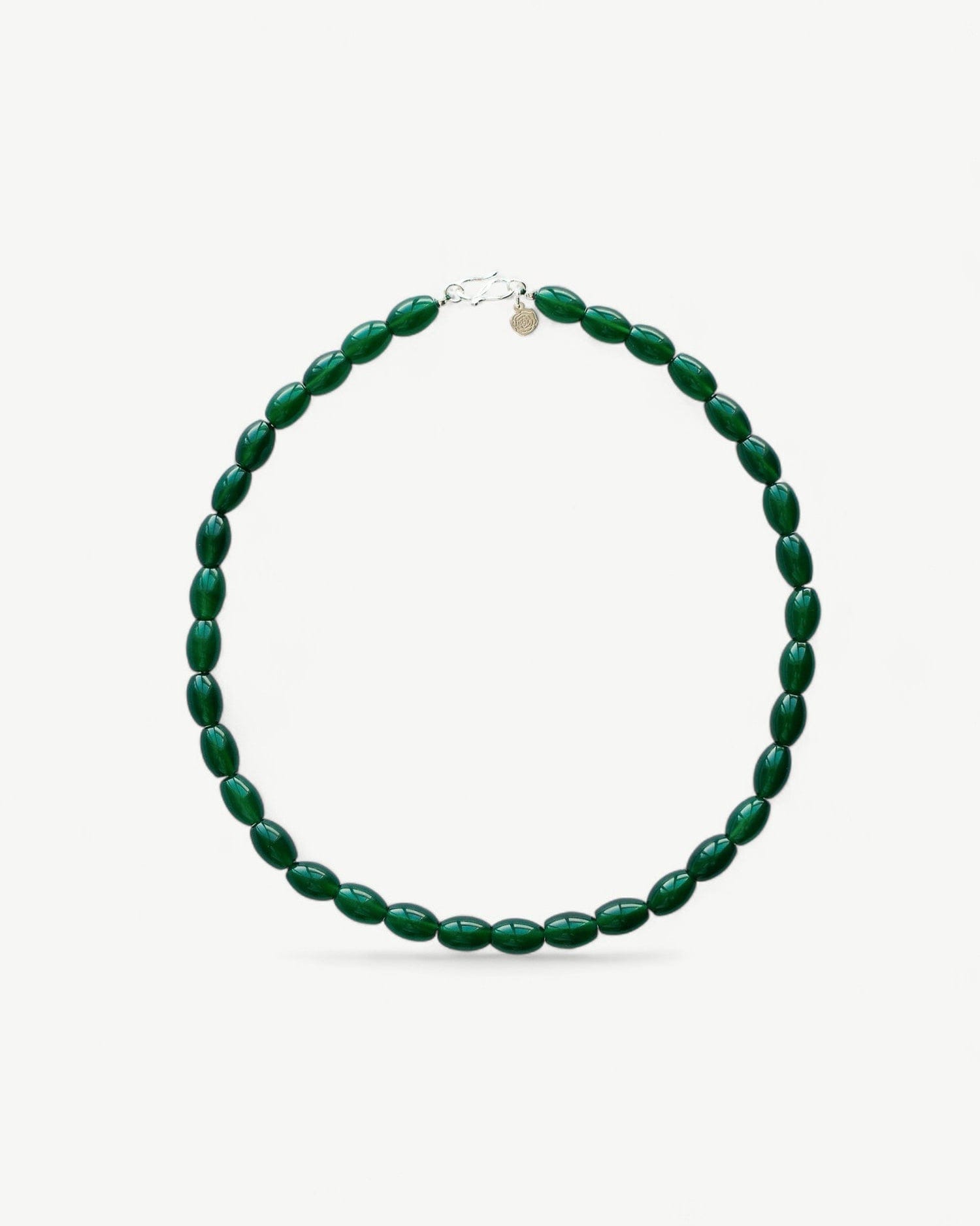 Forest Agate Bead Necklace - Golden