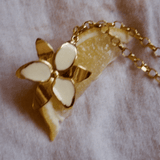 Squeeze-London-Chunky-Chain-Forever-Susan-Oversized-Statement-Flower-Pendant-Necklace-French-Vanilla-Cream-Enamel-Gold-Vermeil