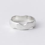 forged-ring-Keyes-hammered-textured-sculptural-cool-stacking-wide-chunky-sterling-silver-ring-Golden-Shopgolden.co-Handmade-London-Curated-DemiFine-Contemporary-Jewellery