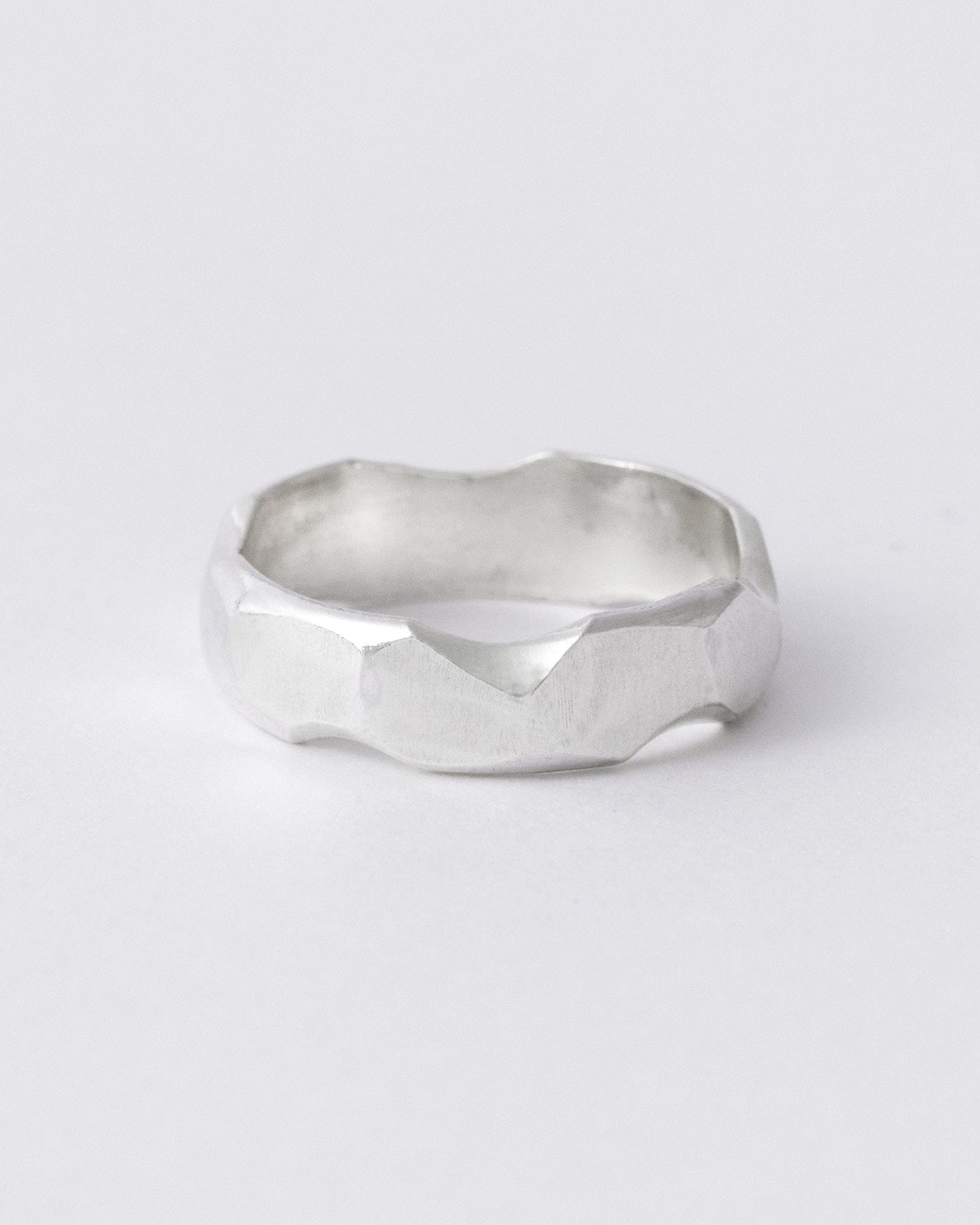 forged-ring-Keyes-hammered-textured-sculptural-cool-stacking-wide-chunky-sterling-silver-ring-Golden-Shopgolden.co-Handmade-London-Curated-DemiFine-Contemporary-Jewellery
