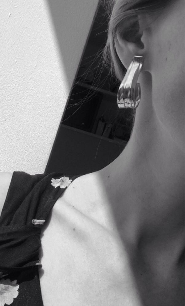 Ruddock-Freya-Earrings-Statement-Curved-Stud-Minimal-Contemporary-Jewellery-Silver-Gold