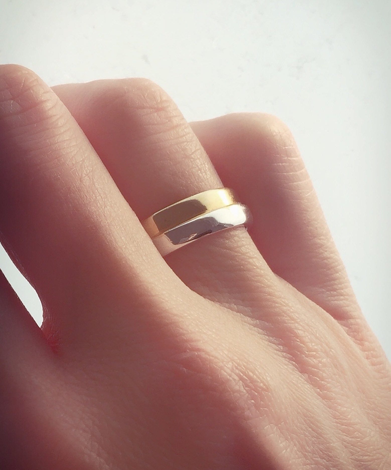 Ruddock-Gemini-Mixed-Metal-Double-Ring-Sterling-Silver-Gold-Plated