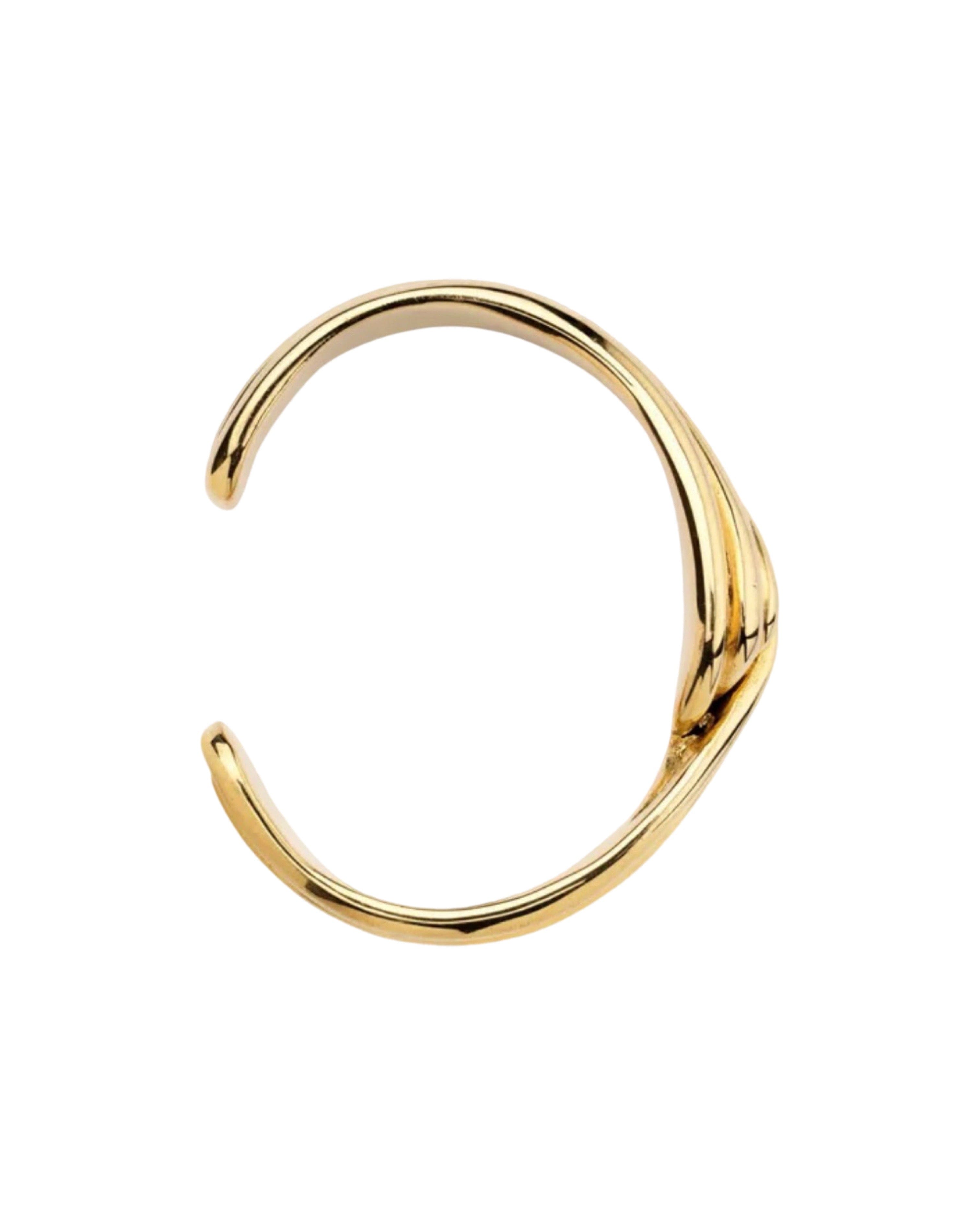 Ruddock-Gia-Cuff-Gold-Clean-Lines-Sleek-Minimial-Twisted-Tubular-Lunear-Fluid-Forms-Sculptural-Bangle-Bracelet-Cuff-Chunky-Cool-Jewellery-Gold-Plated