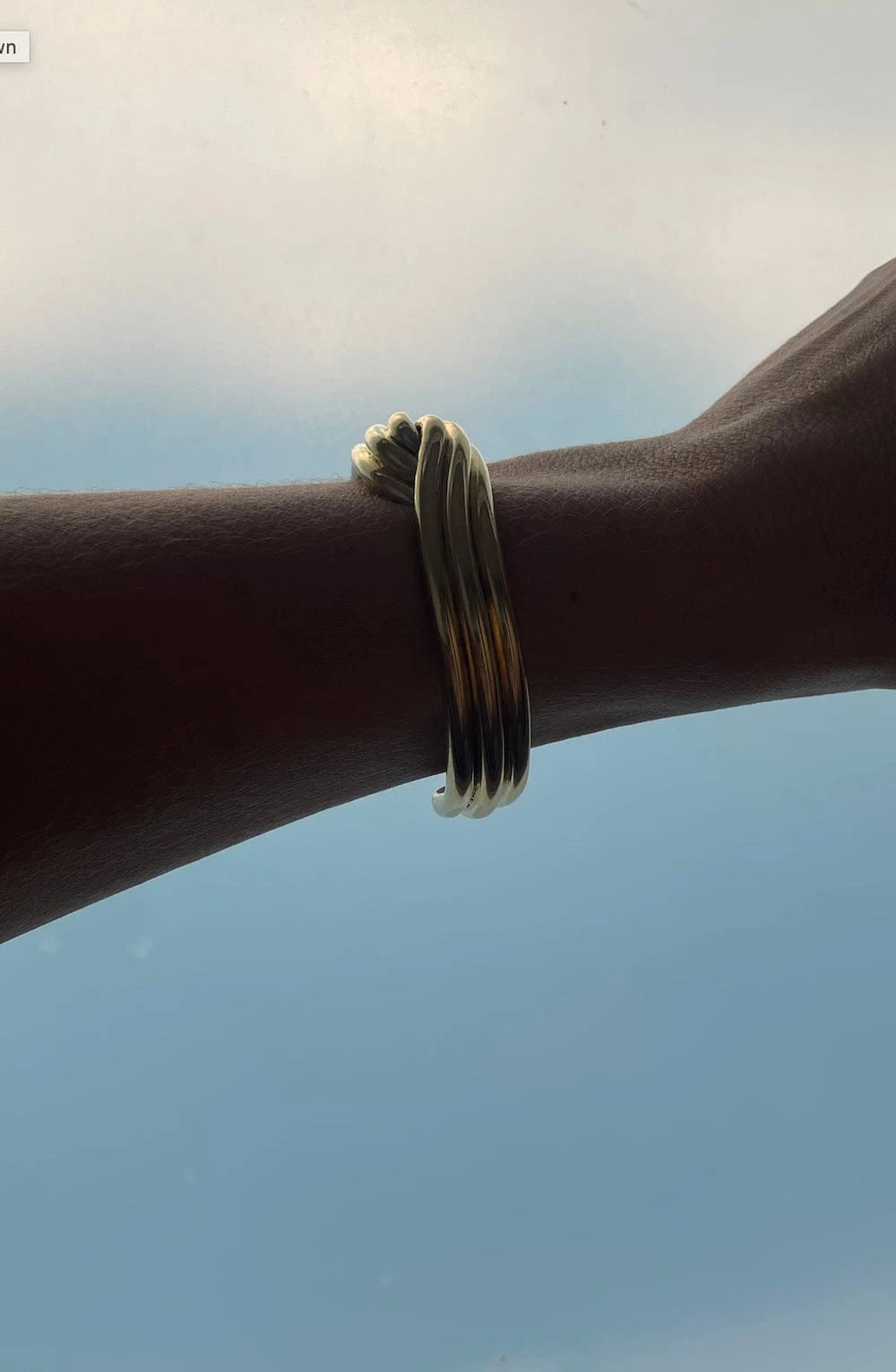 Ruddock-Gia-Cuff-Gold-Clean-Lines-Sleek-Minimial-Twisted-Tubular-Lunear-Fluid-Forms-Sculptural-Bangle-Bracelet-Cuff-Chunky-Cool-Jewellery-Gold-Plated