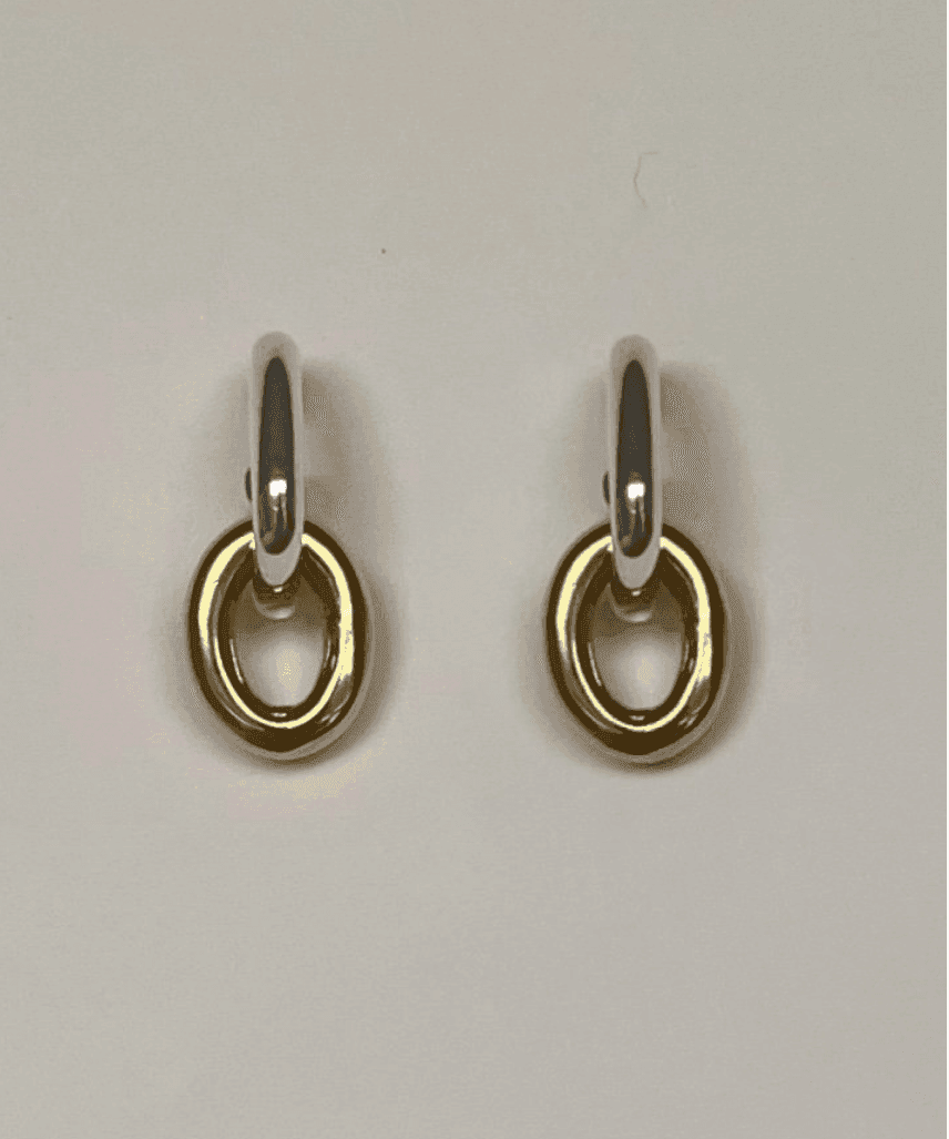 Ruddock-Go-Go-Gogo-Earrings-Hoop-Hoops-Interchangeable-Loop-Link-linked-Drop-Mixed-Metal-Sterling-Silver-18ct-Gold-Plated-Bold-Sculptural-Minimal