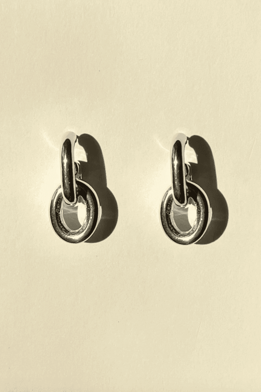 Ruddock-Go-Go-Gogo-Earrings-Hoop-Hoops-Interchangeable-Loop-Link-linked-Drop-Mixed-Metal-Sterling-Silver-18ct-Gold-Plated-Bold-Sculptural-Minimal