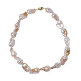 Gold Baroque Pearl Mermaid Tail Necklace
