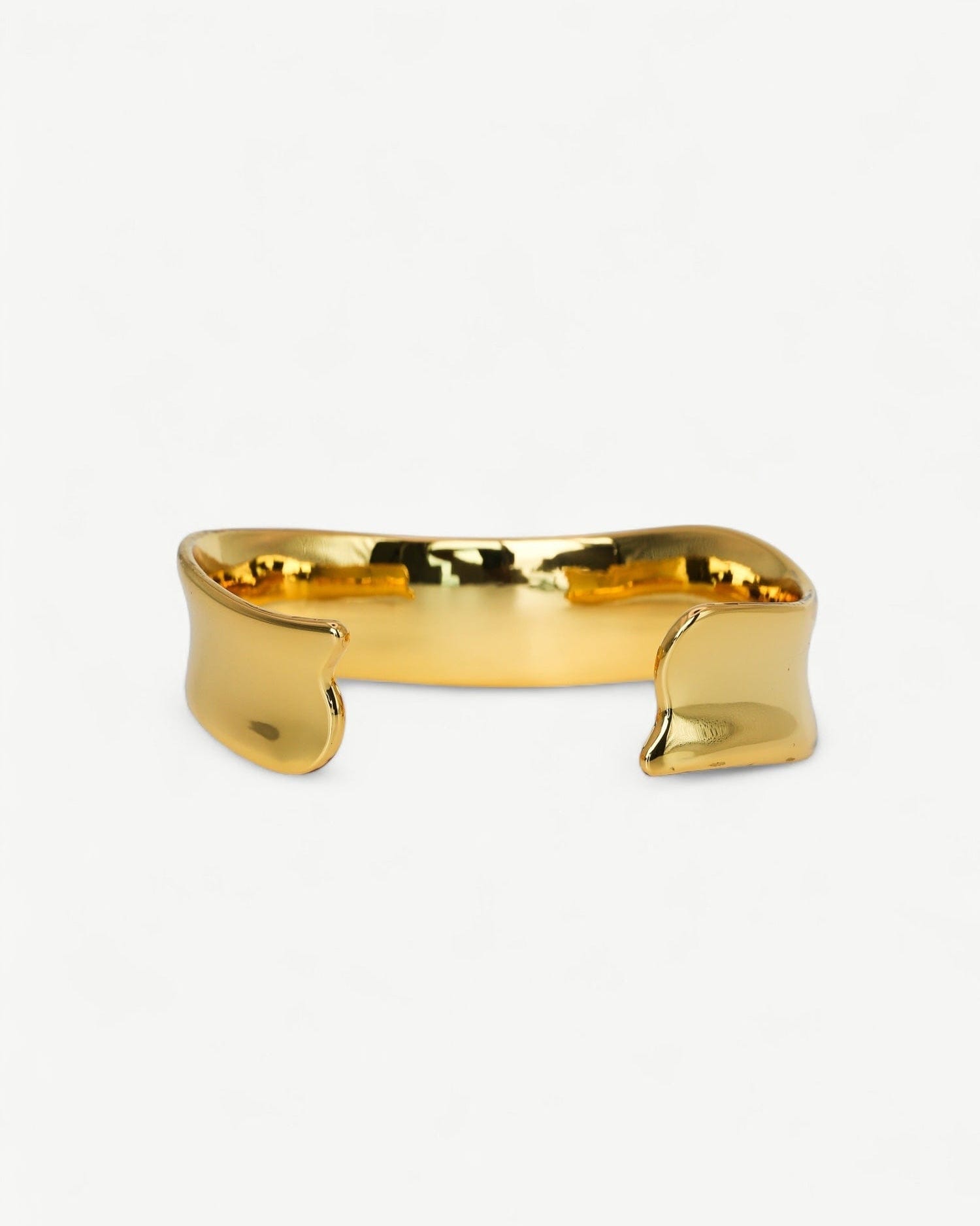 Gold Curve Cuff Bangle - Golden