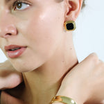 Gold Curve Cuff Bangle - Golden