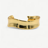 Gold Curve Cuff Bangle - Golden