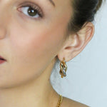 Gold & Silver Twist Hoops - Golden