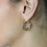 Gold & Silver Twist Hoops - Golden