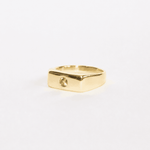 Blume-Jewellery-Single-Stone-Chunky-Rectangle-Signet=Ring-9-Carat-Solid-Gold-Yellow-classic-gemstone-Peridot-Garnet-Aquamarine-Citrine-Amethyst-pinky-ring-cool-modern-everyday-timeless