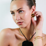 Miss-Cecilia-Golden-Horizon-Brown-Gemstone-Gold-Retro-Statement-Stud-80s-Ear-Studs-Earrings