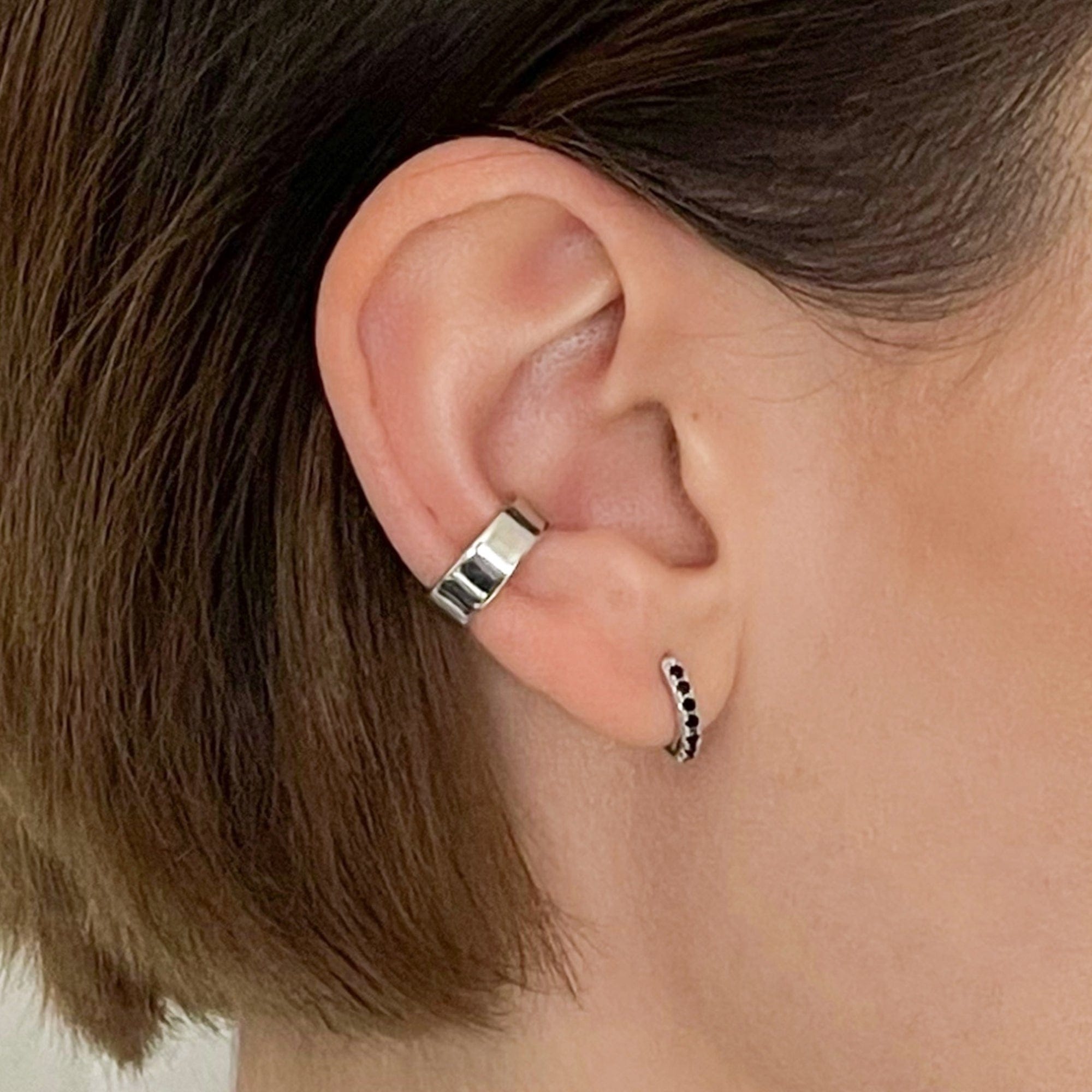 scream-pretty-silver-and-black-gemstone-cubic-zirconia-diamond-stone-huggie-hoop-earrings-ear-stack-essential-everyday