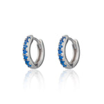 scream-pretty-silver-huggie-hoop-earrings-with-blue-cubic-zirconia-diamond-stones-gemstone-ear-stacking-essential-stack-piercings-demifine-Jewellery-cool-everyday-sparkle