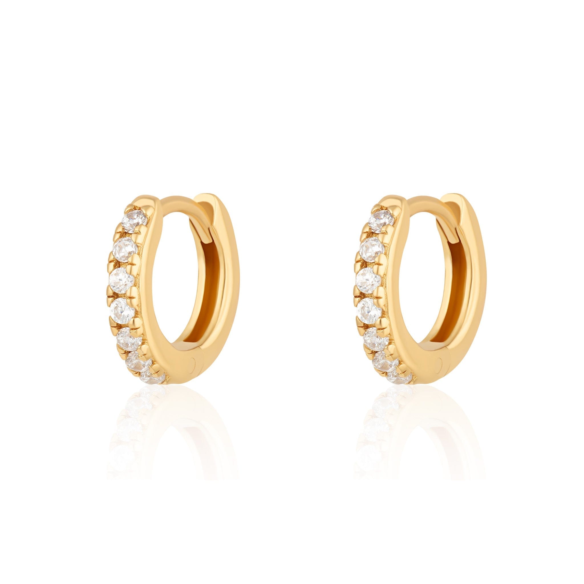 scream-pretty-silver-huggie-hoop-earrings-with-clear-cubic-zirconia-diamond-sparkle-stones-silver-gold-minimal-cool-chic-jewellery-ear-stack-everyday-demifine-comfortable-gold