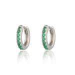 scream-pretty-gold-plated-huggie-hoop-earrings-with-green-diamond-cubic-zirconia-stones-gemstones-sparkly-ear-stack-stacking-earrings-cool-demifine-jewellery-contemporary-uk-brand