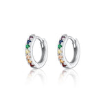 Scream-Pretty-Huggie-Hoop-Earrings-Cubic-Zirconia-Diamond-Multi-Coloured-Rainbow-Stones-Gemstone-Gold-Plated-Silver-Ear-Stacking-Stack