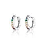 Scream-Pretty-Huggie-Hoop-Earrings-Cubic-Zirconia-Diamond-Multi-Coloured-Rainbow-Stones-Gemstone-Gold-Plated-Silver-Ear-Stacking-Stack