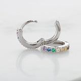 Scream-Pretty-Huggie-Hoop-Earrings-Cubic-Zirconia-Diamond-Multi-Coloured-Rainbow-Stones-Gemstone-Gold-Plated-Silver-Ear-Stacking-Stack