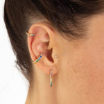 Scream-Pretty-Huggie-Hoop-Earrings-Cubic-Zirconia-Diamond-Multi-Coloured-Rainbow-Stones-Gemstone-Gold-Plated-Silver-Ear-Stacking-Stack