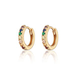 Scream-Pretty-Huggie-Hoop-Earrings-Cubic-Zirconia-Diamond-Multi-Coloured-Rainbow-Stones-Gemstone-Gold-Plated-Silver-Ear-Stacking-Stack