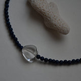Kan-Studio-Indira-necklace-Lapis-Lazuli-Clear-Peach-Glass-Green-Aventurine-Delicate-Beaded-Pendant-Necklace-Contrasting-Colours-Summer-Jewellery-Beads-Bead-Cool-Boho-Style-Design