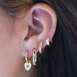 Kaleidoscope Gemstone Hoop Earrings Gold