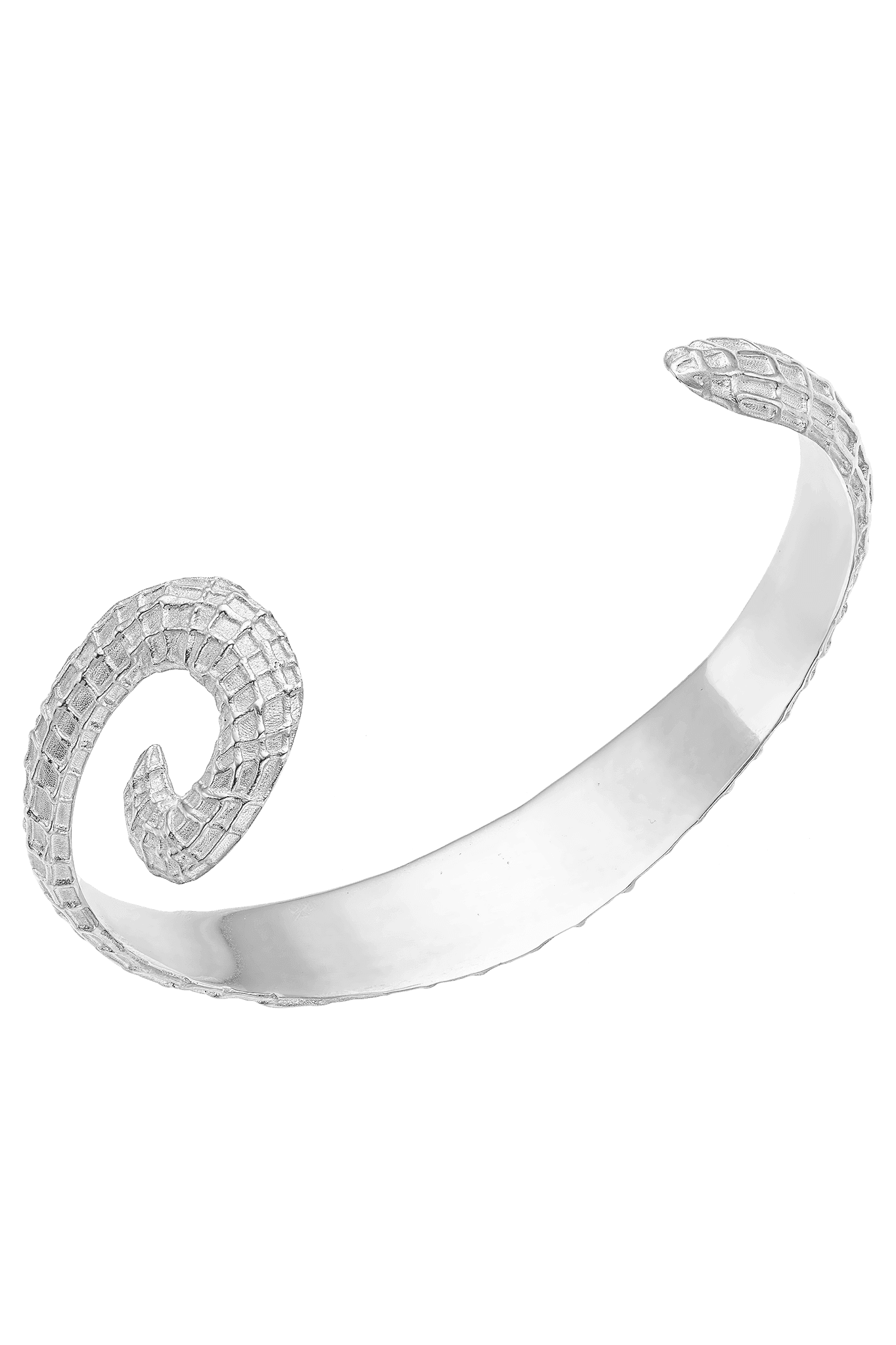 Feggeri-Ippos-Statement-Textured-90s-Arm-Cuff-Bangle-Bracelet-Swirl-Mediterrean-Coastal-Marine-Jewellery-Platinum-Plated-Sterling-Silver