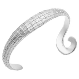 Feggeri-Ippos-Statement-Textured-90s-Arm-Cuff-Bangle-Bracelet-Swirl-Mediterrean-Coastal-Marine-Jewellery-Platinum-Plated-Sterling-Silver
