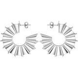 Feggeri-Ippos-Fin-Bold-Sculptural-Fan-Ribbed-Oversized-Large-Statement-Hoops-Hoop-Earrings-Silver
