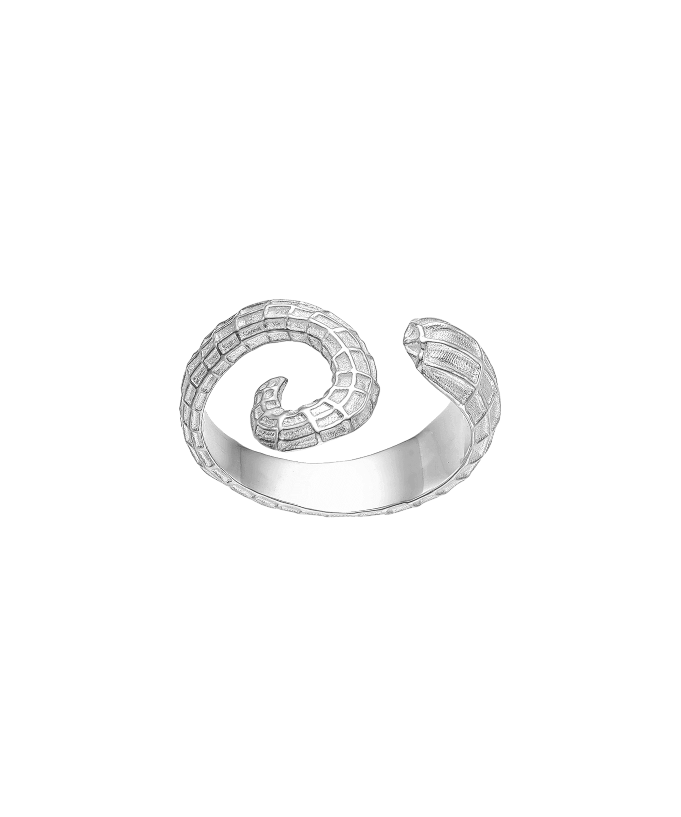 Feggeri-Ippos-Seahorse-Swirl-Tail-Ring-Statement-Cocktail-Sterling-Textured-Silver