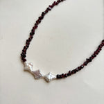 Kan-Studio-Irina-necklace-Boho-Bead-Beautiful-beaded-dark-purple-black-red-garnet-gemstone-stone-necklace-chunky-ivory-freshwater-pearl-pendant-intricate-organic-detail