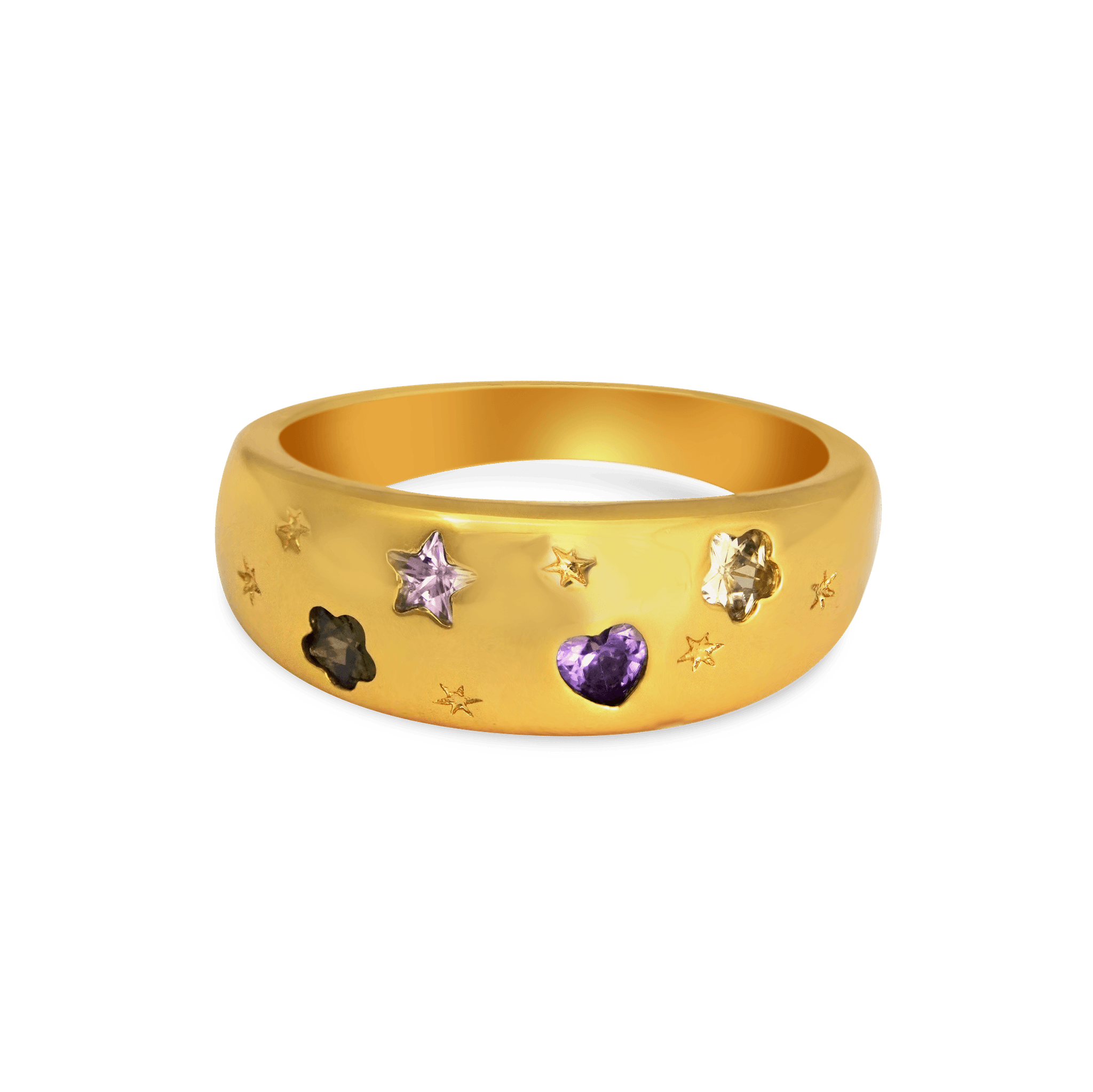 Junk-Jewels-Jewelled-Dreams-Gemstone-Star-Chunky-Statement-Cocktail-Ring-Gold 