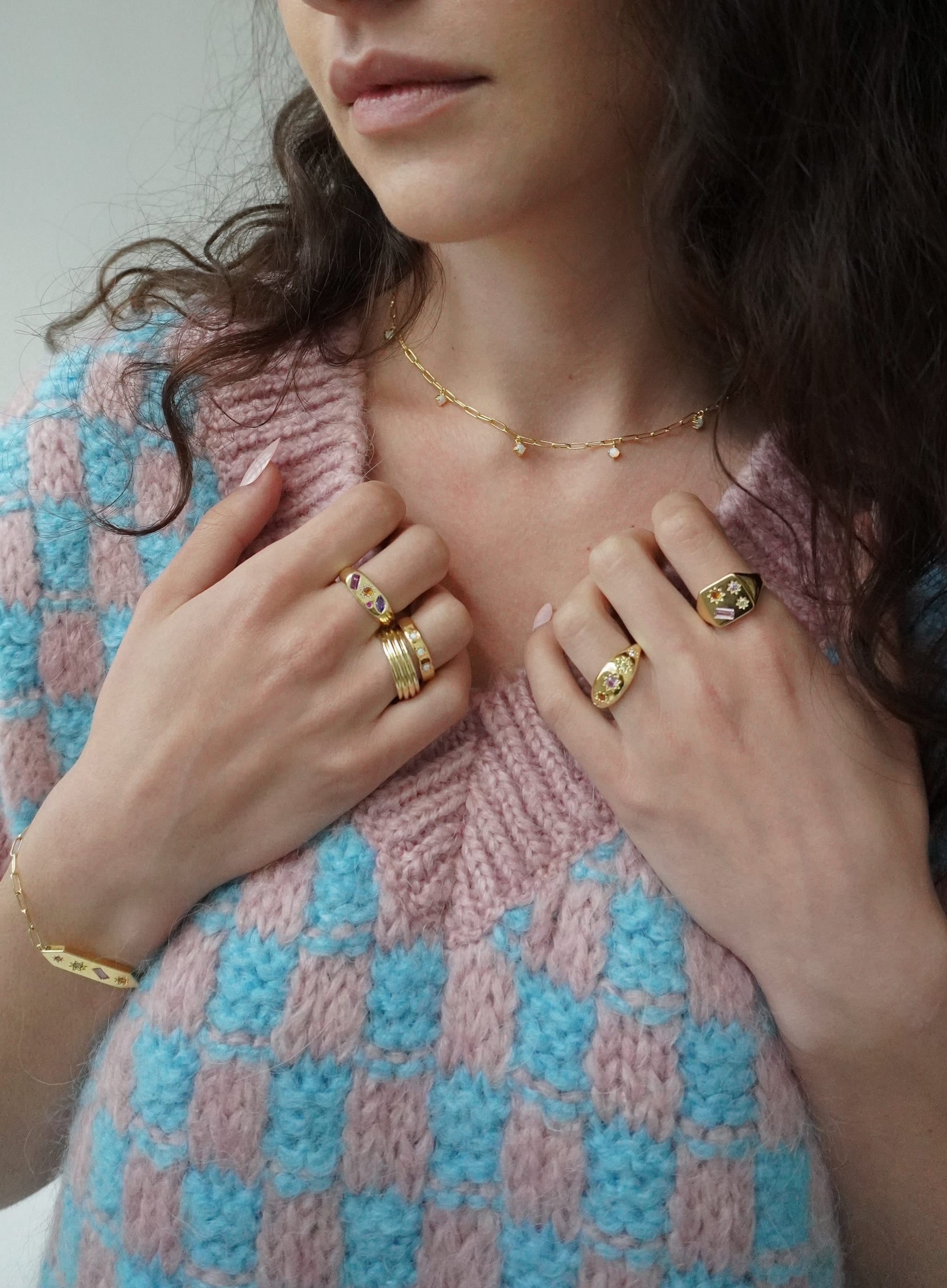 Junk-Jewels-Kaleidoscope-Disco-Gemstone-Chunky-Star-Statement-Cocktail-Ring-Gold-Purple