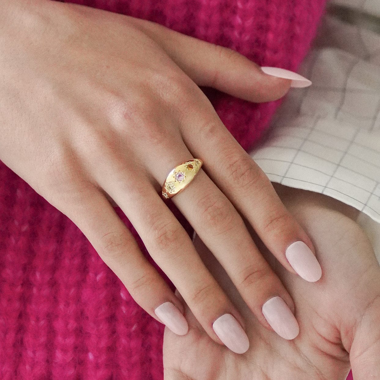Junk-Jewels-Kaleidoscope-Disco-Gemstone-Chunky-Star-Statement-Cocktail-Ring-Gold-Purple