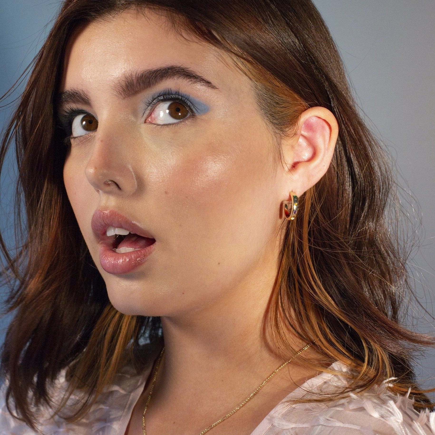 Junk-Jewels-Kaleidoscope -Multicoloured-Stone-gemstone-Hoop-Earrings-Hoops-Gold