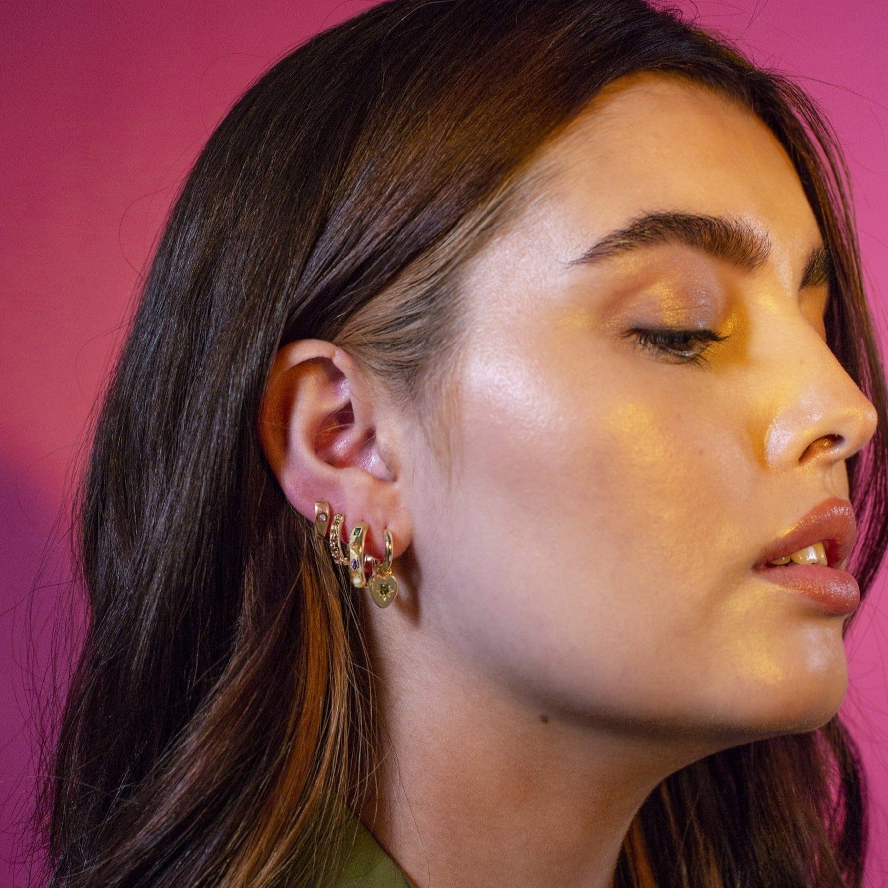 Junk-Jewels-Kaleidoscope -Multicoloured-Stone-gemstone-Hoop-Earrings-Hoops-Gold