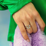 Junk-Jewels-Kaleidoscope-Lucky-Horseshoe-Charm-Multicoloured-rainbow-gemstone-stone-Signet-Ring-gold-silver